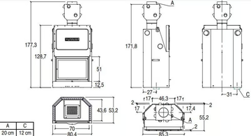 MA 260 SL PLUS - Pellet Fireplace insert Class A+ by Piazzetta - view 3