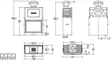 MA 262 SL PLUS - Pellet Fireplace insert Class A+ by Piazzetta - view 3