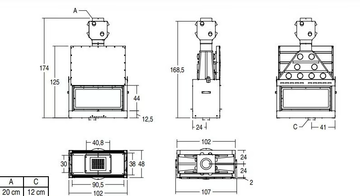 MA 263 B SL PLUS - Wood-burning Fireplace insert Class A+ by Piazzetta - view 3