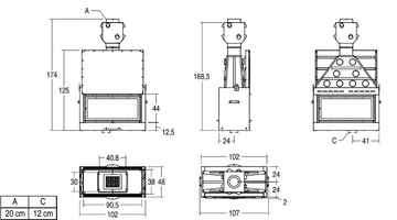 MA 263 B SL PLUS - Wood-burning Monoblock steel Boiler fireplace by Piazzetta - view 3