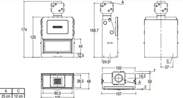 MA 263 SL PLUS - Wood-burning Fireplace insert Class A+ by Piazzetta - view 3