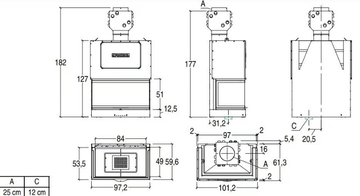 MA 271 SL PLUS - Wood-burning Fireplace insert Class A by Piazzetta - view 3