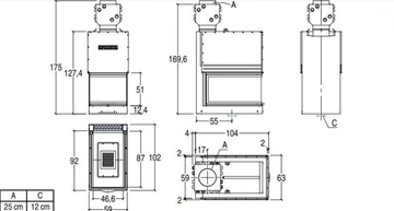 MA 272 SL PLUS - Double-sided Wood-burning Fireplace insert Class A by Piazzetta - view 3