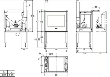 MP 11 - Pellet Fireplace insert Class A+ by Piazzetta - view 3