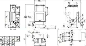 MP 973 TH ACS - Pellet Monoblock Boiler fireplace Class A+ by Piazzetta - view 3