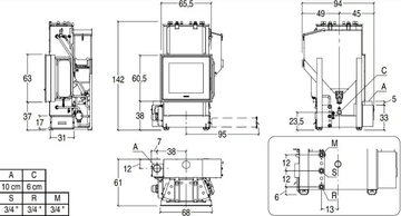 MP 973 TH - Pellet Built-in Boiler fireplace Class A+ by Piazzetta - view 3