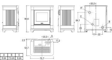 P945 C - Pellet faïence stove by Piazzetta - view 3