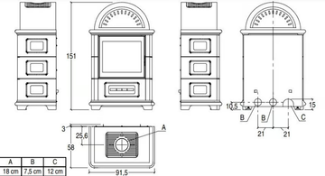 STUBOTTO C - Wood-burning Central wall-mounted stove Class A+ by Piazzetta - view 3