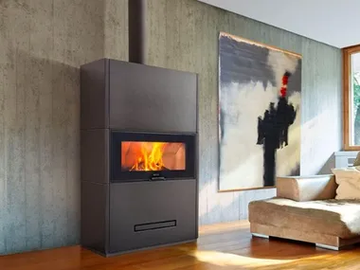 E124 - Wood-burning steel stove for air heating by Piazzetta - view 2