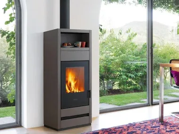 E928 S - Wood-burning wall-mounted stove Class A+ by Piazzetta - view 2