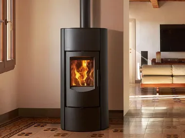 E530 T STEEL - Wood-burning wall-mounted steel stove for air heating by Piazzetta - view 2
