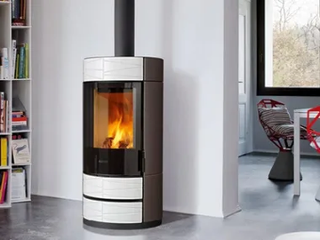 ROUND-H - Wood-burning Central stove for air heating Class A+ by Piazzetta - view 2