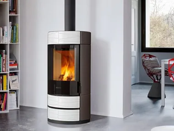 ROUND - Wood-burning wall-mounted stove for air heating Class A+ by Piazzetta - view 2