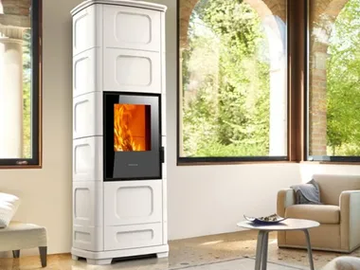 E228 C-H - Multi-fuel faïence stove by Piazzetta - view 2