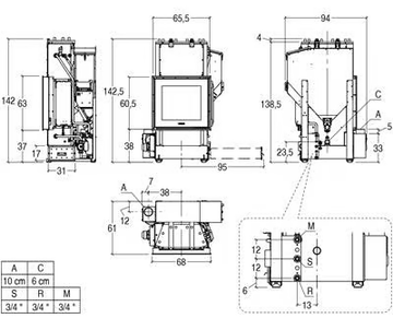 MP 973 TH - Pellet Monoblock Boiler fireplace by Piazzetta - view 3