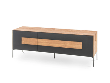 NEW ZEN - Low steel and wood TV cabinet by Pilma - view 2