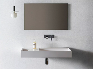ELEMENT 101 - Single rectangular washbasin with mirror and lamp by Pirovano - view 2