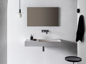 ELEMENT 102 - Single wall-mounted rectangular washbasin by Pirovano - view 2