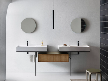 ELEMENT 109 - Rectangular wall-mounted composite material washbasin with drawers by Pirovano - view 2
