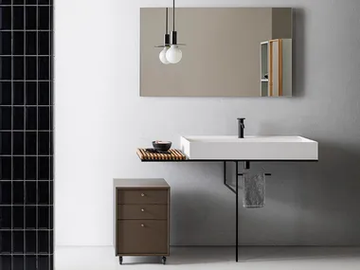 ELEMENT 112 - Single washbasin with towel rail by Pirovano - view 2