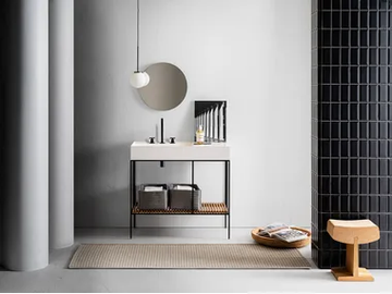 ELEMENT 116 - Bathroom composition with washbasin console, mirror and lamp by Pirovano - view 2
