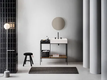 ELEMENT 117 - Bathroom composition with washbasin console and mirror by Pirovano - view 2