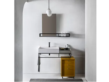 ELEMENT 123 - Rectangular wall-mounted washbasin with towel rail by Pirovano - view 2