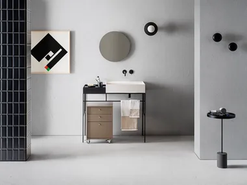 ELEMENT 120 - Bathroom composition with washbasin console, mirror and chest of drawers by Pirovano - view 2