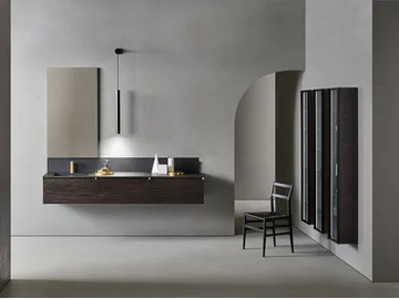 FLAMINGO 105 - Bathroom composition with washbasin, column and mirror by Pirovano - view 2