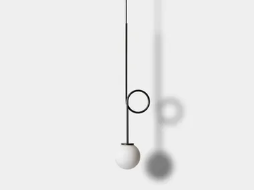 LUNA - LED satin glass and metal pendant lamp by Pirovano - view 2