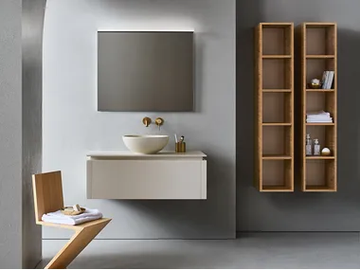 SQUARE 103 - Bathroom composition with vanity unit and open columns by Pirovano - view 2