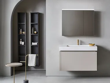 SQUARE 104 - Bathroom composition with vanity unit and open columns by Pirovano - view 2
