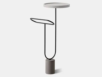 Towel rack - Standing metal towel rack with side table by Pirovano - view 2