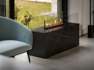 BOX LAURENT - Open bioethanol freestanding Dekton® fireplace by Planika - view 2