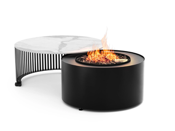 PIVOT - Gas outdoor freestanding stainless steel and Dekton fireplace by Planika - view 2