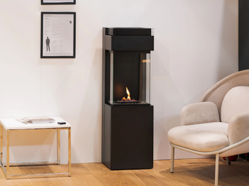 POLARIS - Freestanding bioethanol glass and steel fireplace by Planika - view 2
