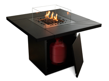 SQUARE TABLE - Gas outdoor freestanding galvanized steel fireplace by Planika - view 2