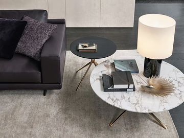 MONDRIAN - Low round marble coffee table by Poliform - view 3