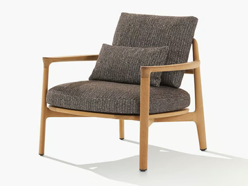 MAGNOLIA - Fabric garden armchair with armrests by Poliform - view 2