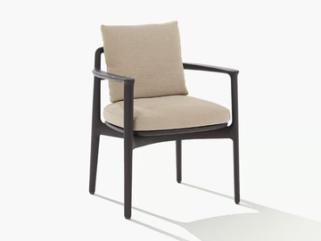 MAGNOLIA - Fabric chair with armrests by Poliform - view 2
