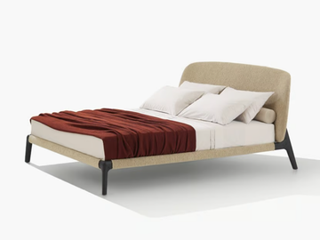 CURVE - Fabric double bed with upholstered headboard by Poliform - view 2