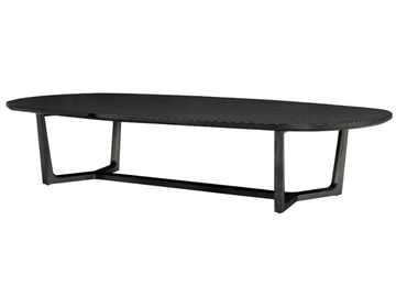 TRIDENTE - Oval low wooden coffee table for living room by Poliform - view 2
