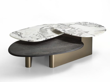 CALLISTO MIX WOOD - Marble and wood coffee table by Porada - view 2