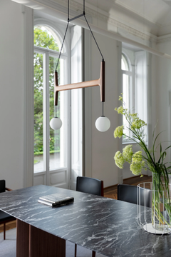 ASTRA - Canaletta walnut pendant lamp by Porada - view 3