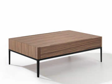 CHIBA - Walnut coffee table with storage space by Porada - view 2