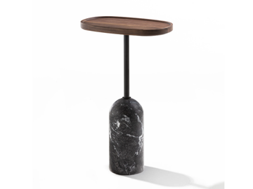 EKERO - Oval marble coffee table and canaletta walnut top by Porada - view 2