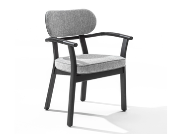 EVELIN - Chair with armrests in solid ash and fabric by Porada - view 2