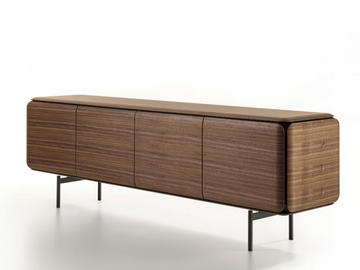PEBBLE - Wooden sideboard with doors by Porada - view 3