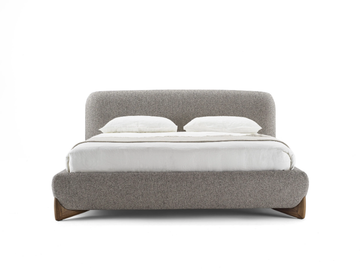 SOFTBAY - Wooden double bed with upholstered headboard by Porada - view 3