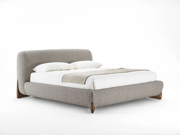 SOFTBAY - Wooden double bed with upholstered headboard by Porada - view 2